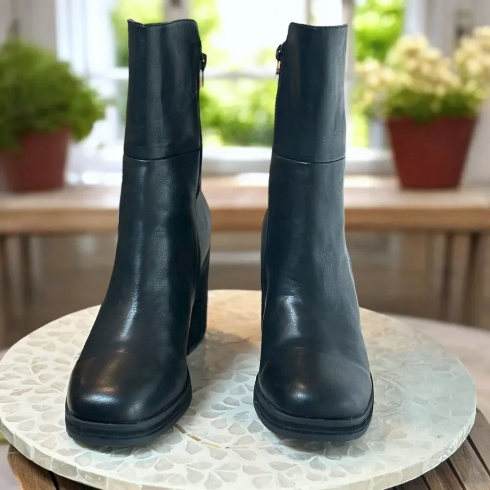 Kork-Ease Korks Moergan Black Block Heel Ankle Boots Womens 10 - Picture 5 of 13